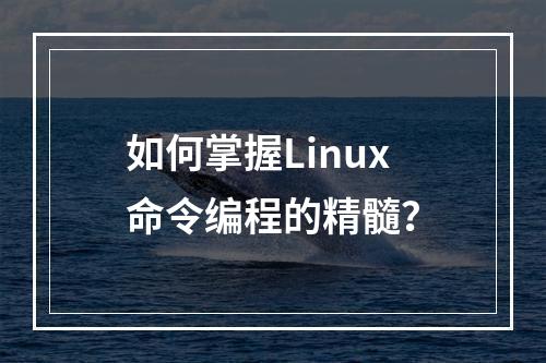 如何掌握Linux命令编程的精髓?
