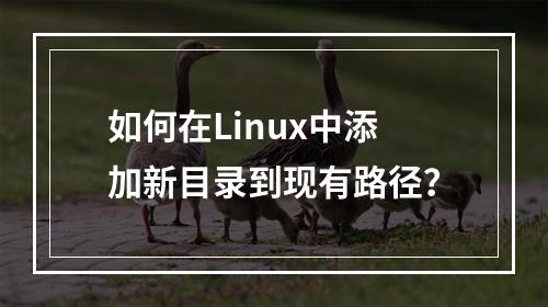 如何在Linux中添加新目录到现有路径?