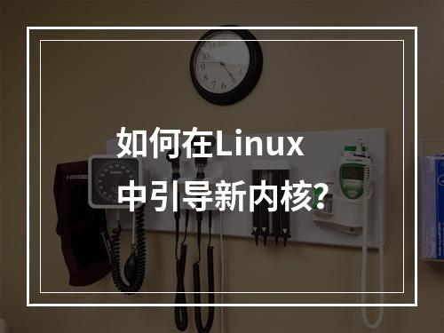 如何在Linux中引导新内核?