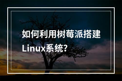 如何利用树莓派搭建Linux系统?