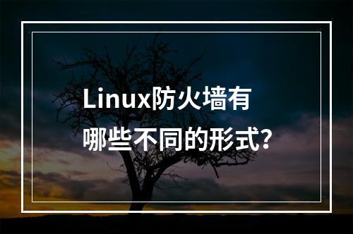 Linux防火墙有哪些不同的形式?