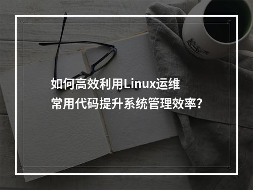 如何高效利用Linux运维常用代码提升系统管理效率?