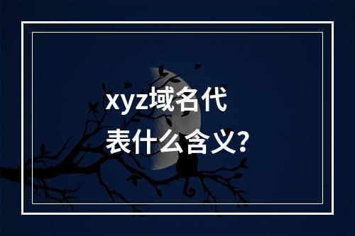xyz域名代表什么含义?