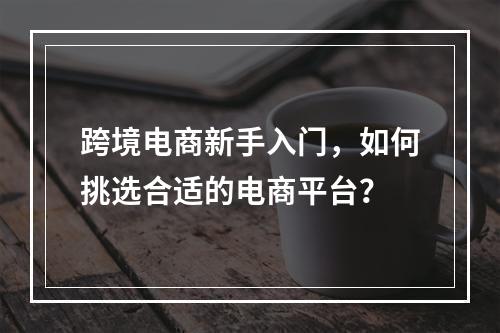 跨境电商新手入门,如何挑选合适的电商平台?