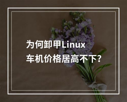 为何卸甲Linux车机价格居高不下?