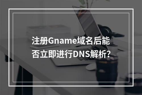 注册Gname域名后能否立即进行DNS解析?