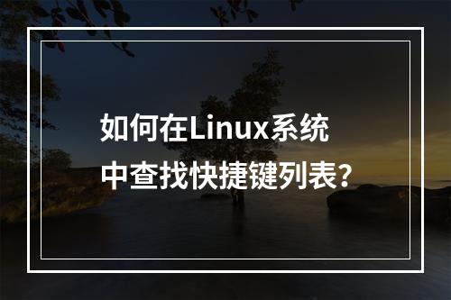 如何在Linux系统中查找快捷键列表?