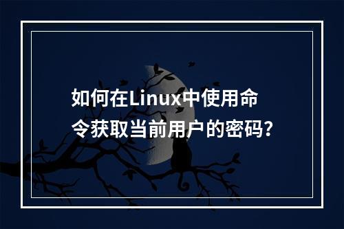 如何在Linux中使用命令获取当前用户的密码?
