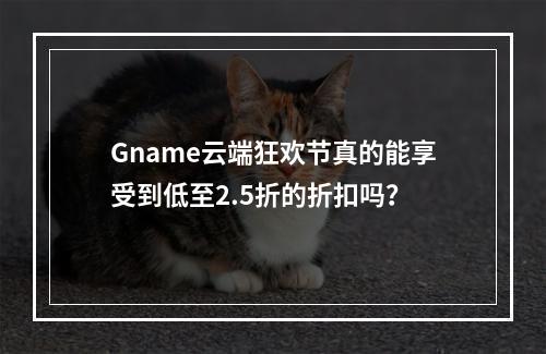 Gname云端狂欢节真的能享受到低至2.5折的折扣吗?