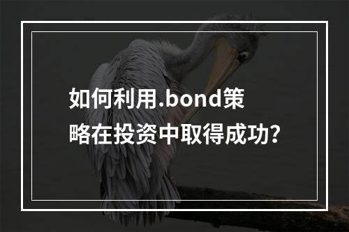 如何利用.bond策略在投资中取得成功?
