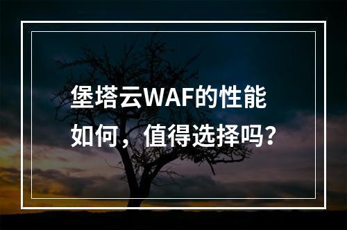 堡塔云WAF的性能如何,值得选择吗?
