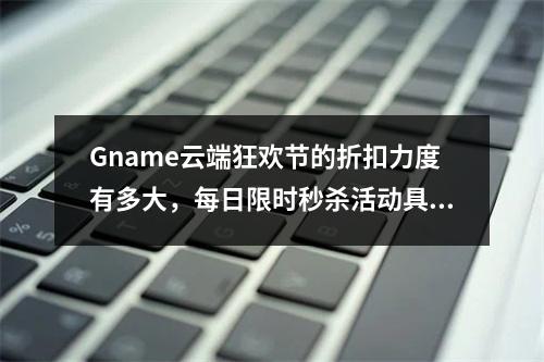 Gname云端狂欢节的折扣力度有多大,每日限时秒杀活动具体是怎样的?