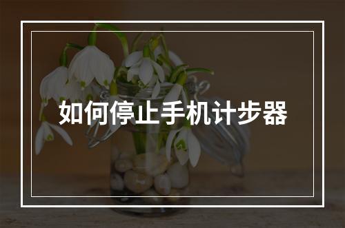 如何停止手机计步器