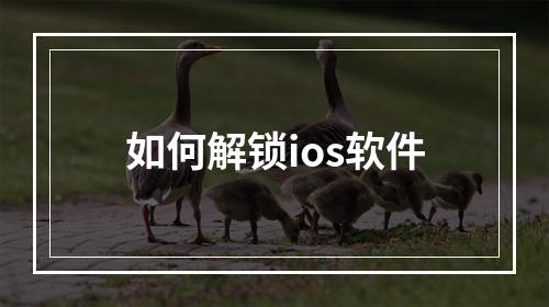如何解锁ios软件