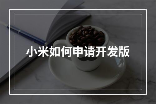 小米如何申请开发版