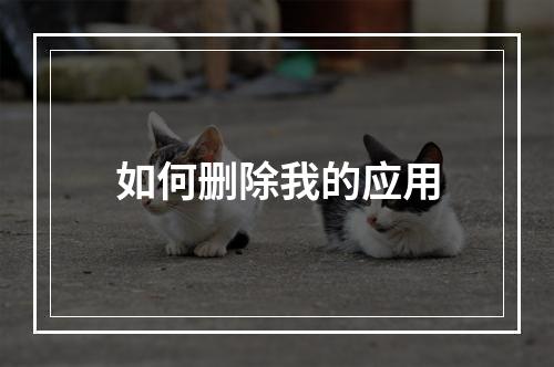 如何删除我的应用