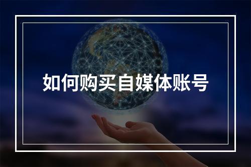 如何购买自媒体账号