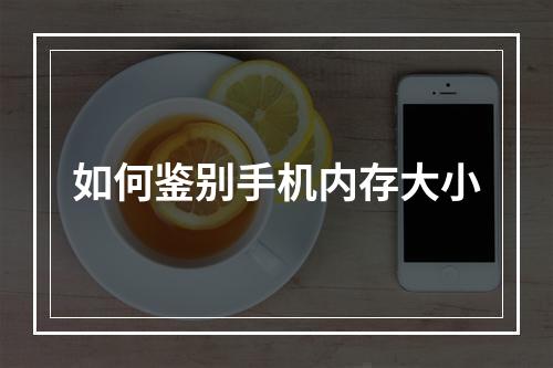 如何鉴别手机内存大小