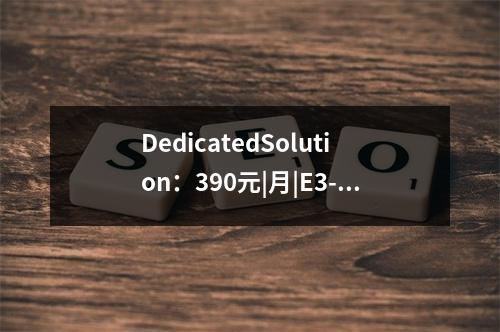 DedicatedSolution:390元|月|E3-1260L|16G内存|512GB SSD硬盘|不限流量|50Mbps带宽|香港CMI|香港CN2 GT