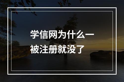 学信网为什么一被注册就没了