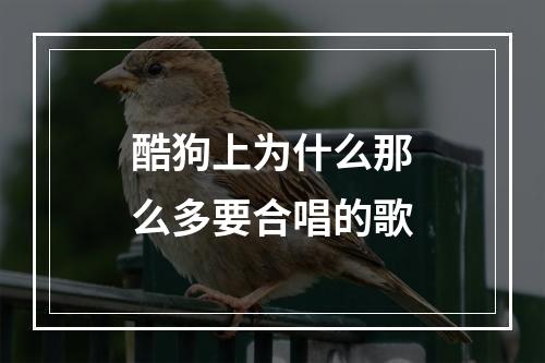 酷狗上为什么那么多要合唱的歌