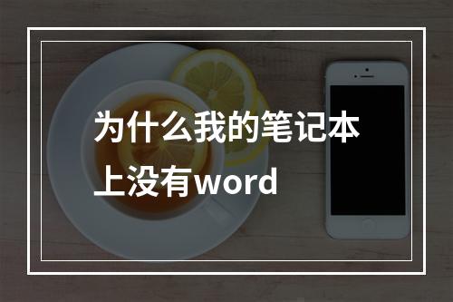 为什么我的笔记本上没有word