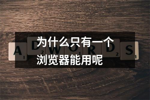 为什么只有一个浏览器能用呢