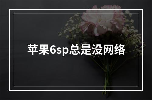 苹果6sp总是没网络