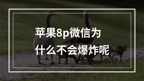 苹果8p微信为什么不会爆炸呢