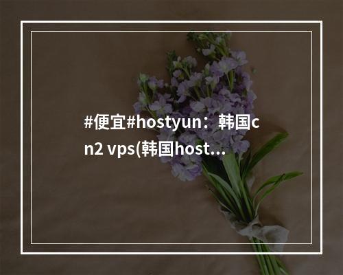 #便宜#hostyun:韩国cn2 vps(韩国host)(便宜的韩国vps)