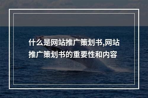 什么是网站推广策划书,网站推广策划书的重要性和内容