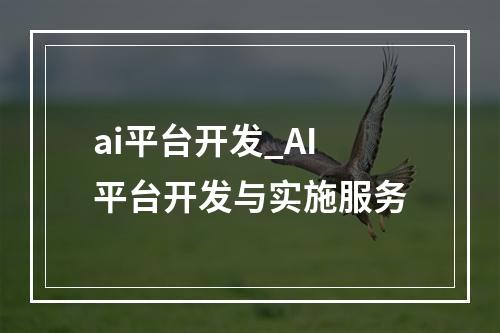 ai平台开发_AI平台开发与实施服务