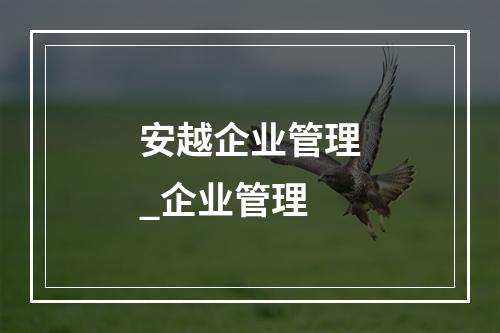 安越企业管理_企业管理