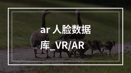 ar 人脸数据库_VR/AR
