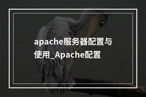 apache服务器配置与使用_Apache配置
