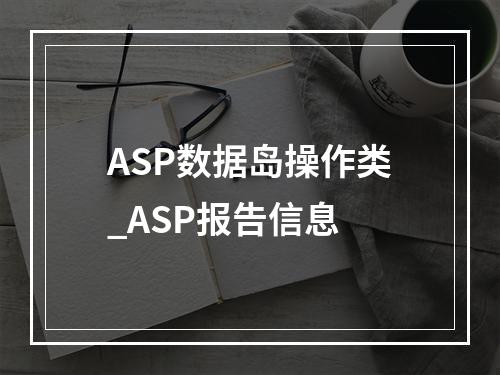 ASP数据岛操作类_ASP报告信息