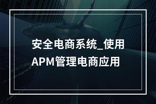 安全电商系统_使用APM管理电商应用