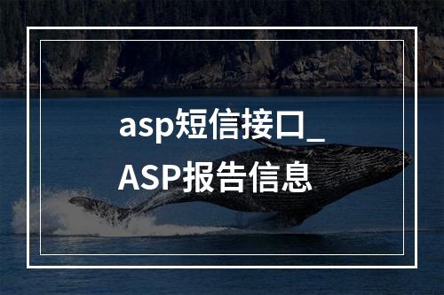 asp短信接口_ASP报告信息