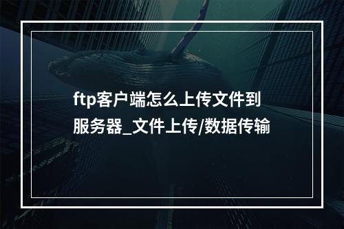 ftp客户端怎么上传文件到服务器_文件上传/数据传输