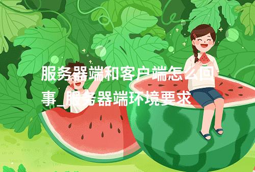服务器端和客户端怎么回事_服务器端环境要求