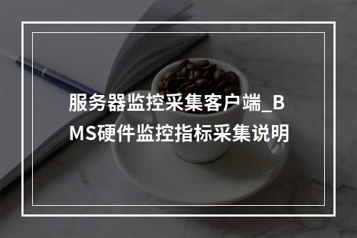 服务器监控采集客户端_BMS硬件监控指标采集说明