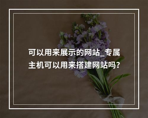 可以用来展示的网站_专属主机可以用来搭建网站吗?
