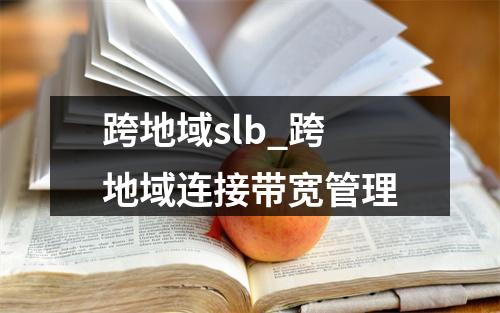 跨地域slb_跨地域连接带宽管理