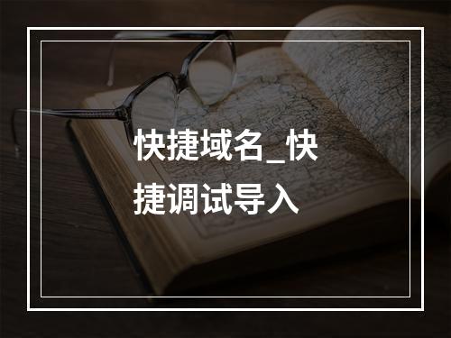 快捷域名_快捷调试导入