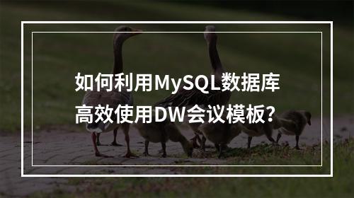 如何利用MySQL数据库高效使用DW会议模板?