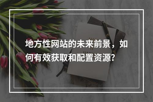 地方性网站的未来前景,如何有效获取和配置资源?