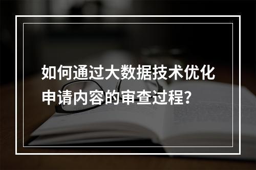 如何通过大数据技术优化申请内容的审查过程?