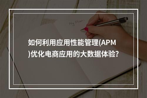 如何利用应用性能管理(APM)优化电商应用的大数据体验?