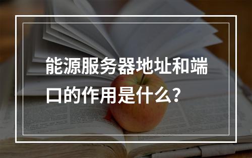 能源服务器地址和端口的作用是什么?