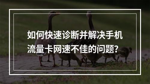 如何快速诊断并解决手机流量卡网速不佳的问题?